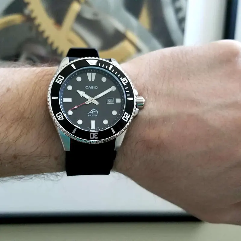 Casio Duro Analog Resin Strap Men's Watch-  MDV-106-1AV